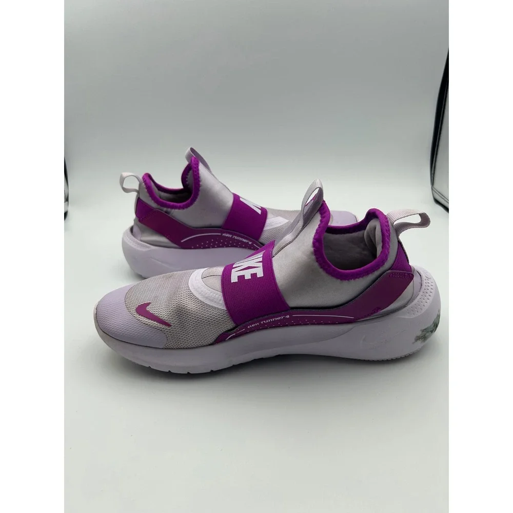 Nike Flex Runner 4  Purple Cosmos White Slip On Running Shoes IF2893-500 Size 7Y